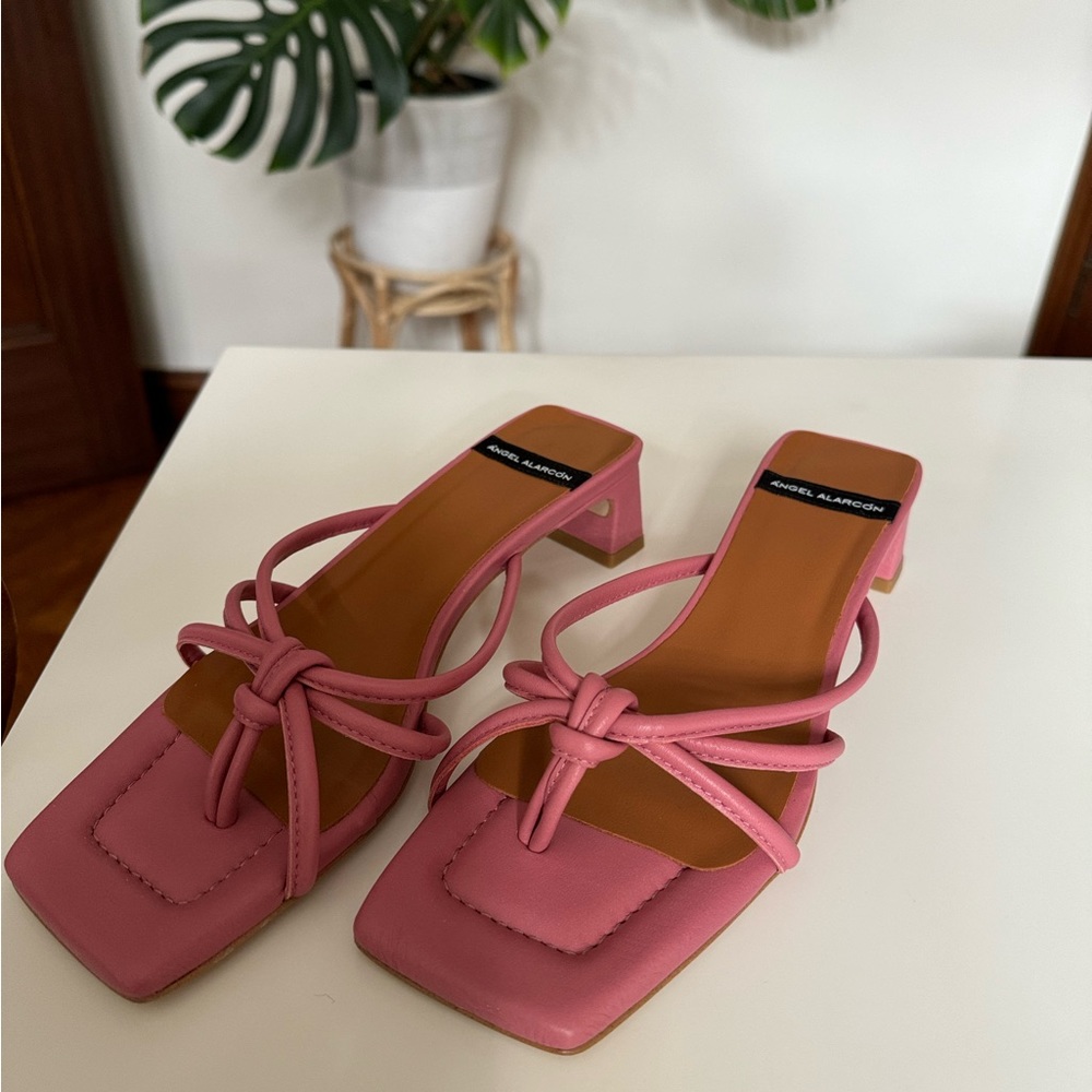 Angel Alarcon pink heeled sandals. Size 8.5 / 39 and new in box